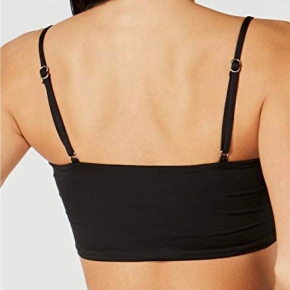 NWT Bar III Women's Black Nailhead Embellished Front Pull On Bikini Top Sz Small - Picture 2 of 4